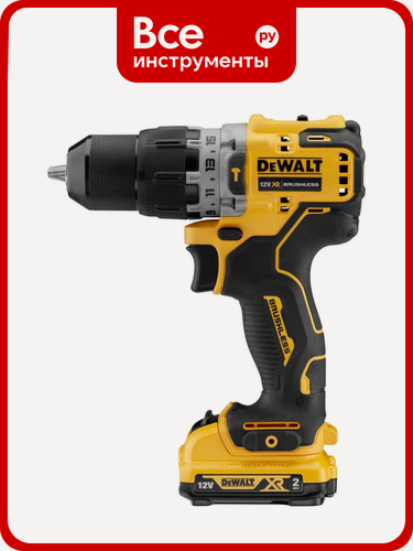Изображение товара Компактная дрель-шуруповерт DEWALT 12 В XR DCD701D2-QW, резиновая, для работы одной рукой, для одной руки
