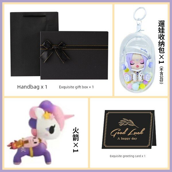 Сборная фигурка из серии Tokidoki Tuzki Cute Time Blind Box с изображением ракеты, 1 шт в коробке