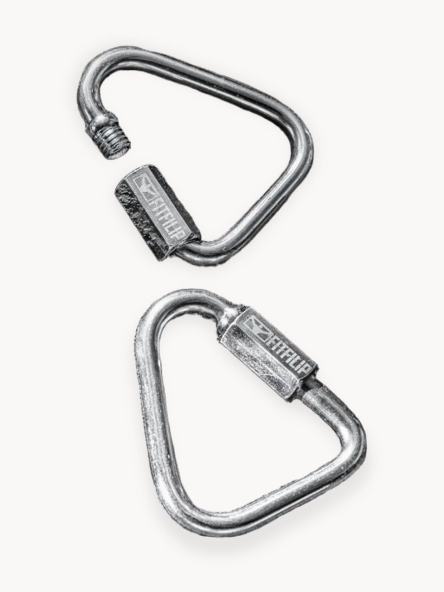 Карабины металлические 2шт 5мм треугольные с фиксатором замком, прочные, надёжные