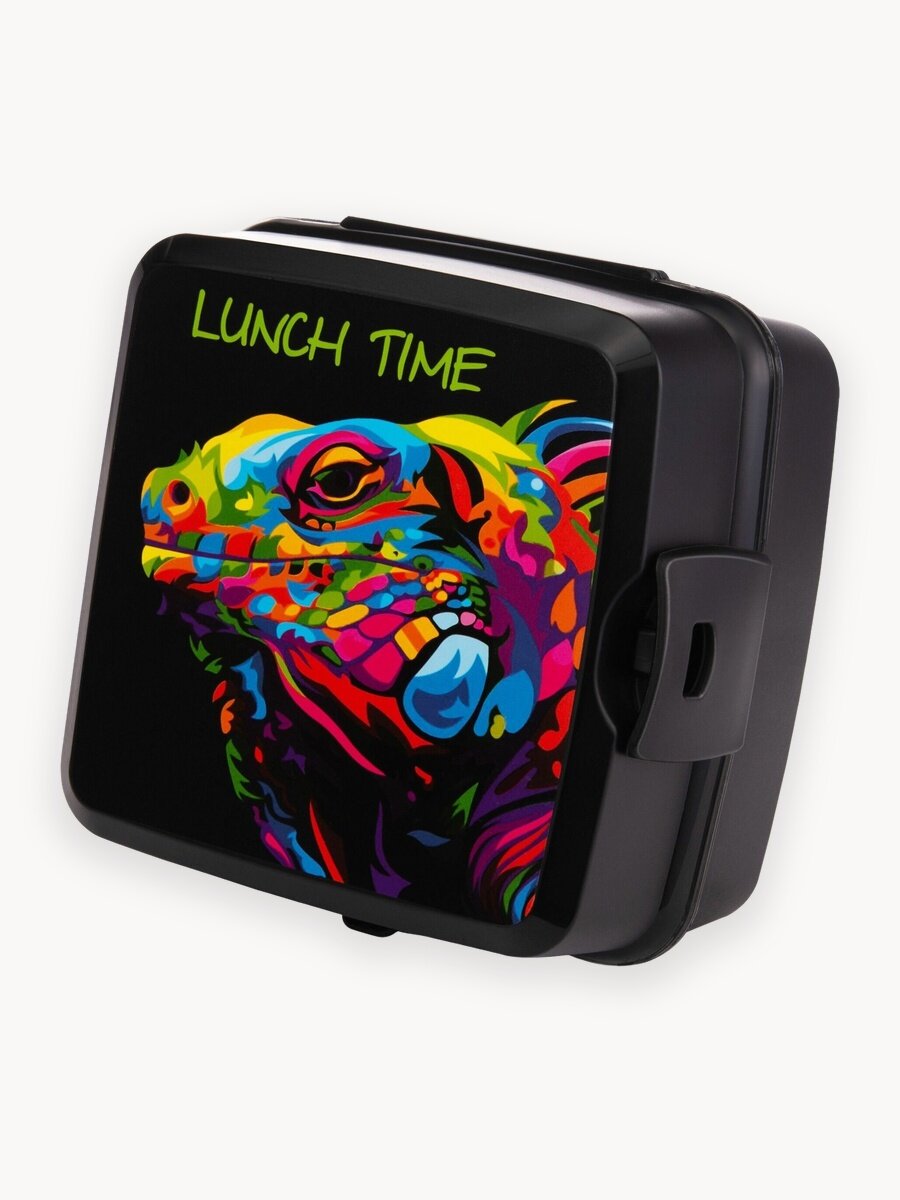 Контейнер пищевой секционный, ланч-бокс FACKELMANN Черный дракон "4 в 1", 15*15*9 см, контейнер для еды