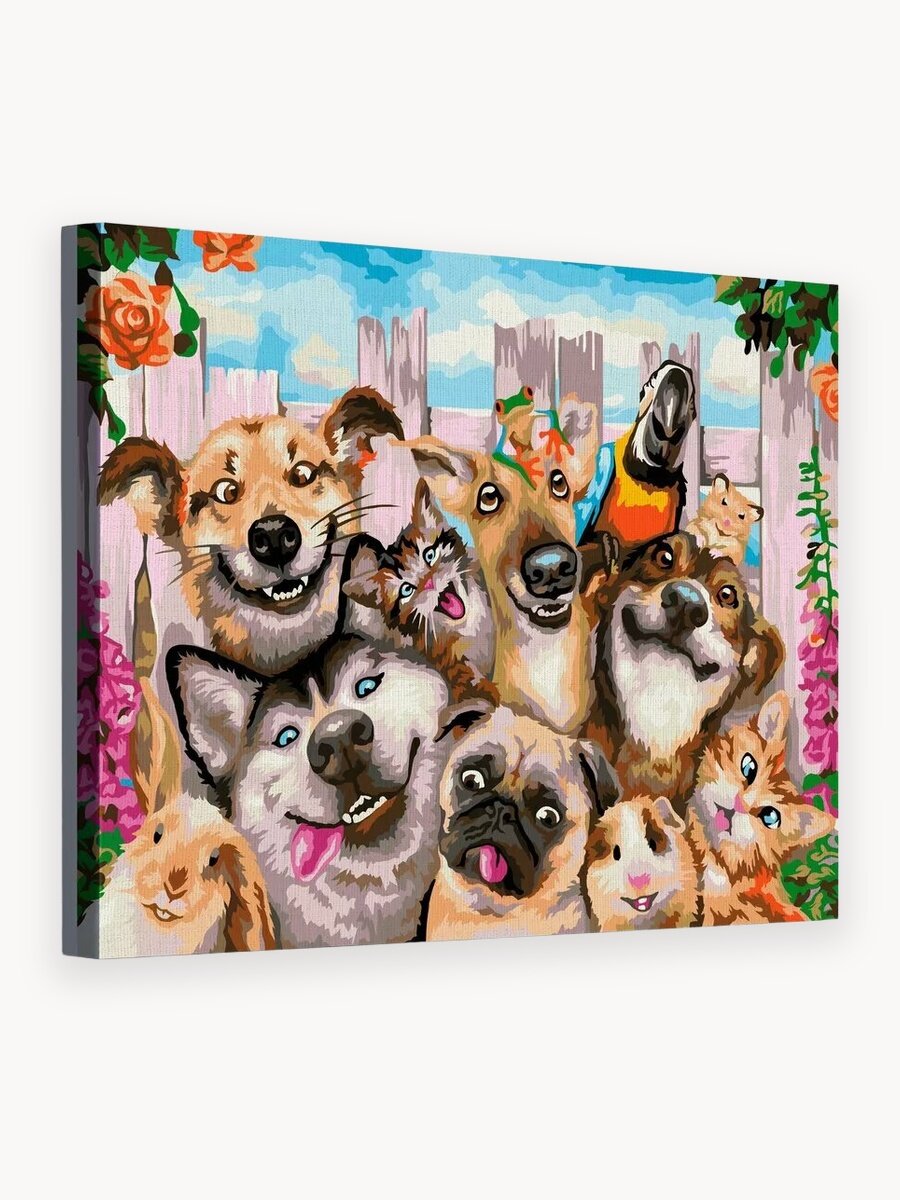 Картина по номерам Hobby Paint Кошечки и Собаки-улыбаки