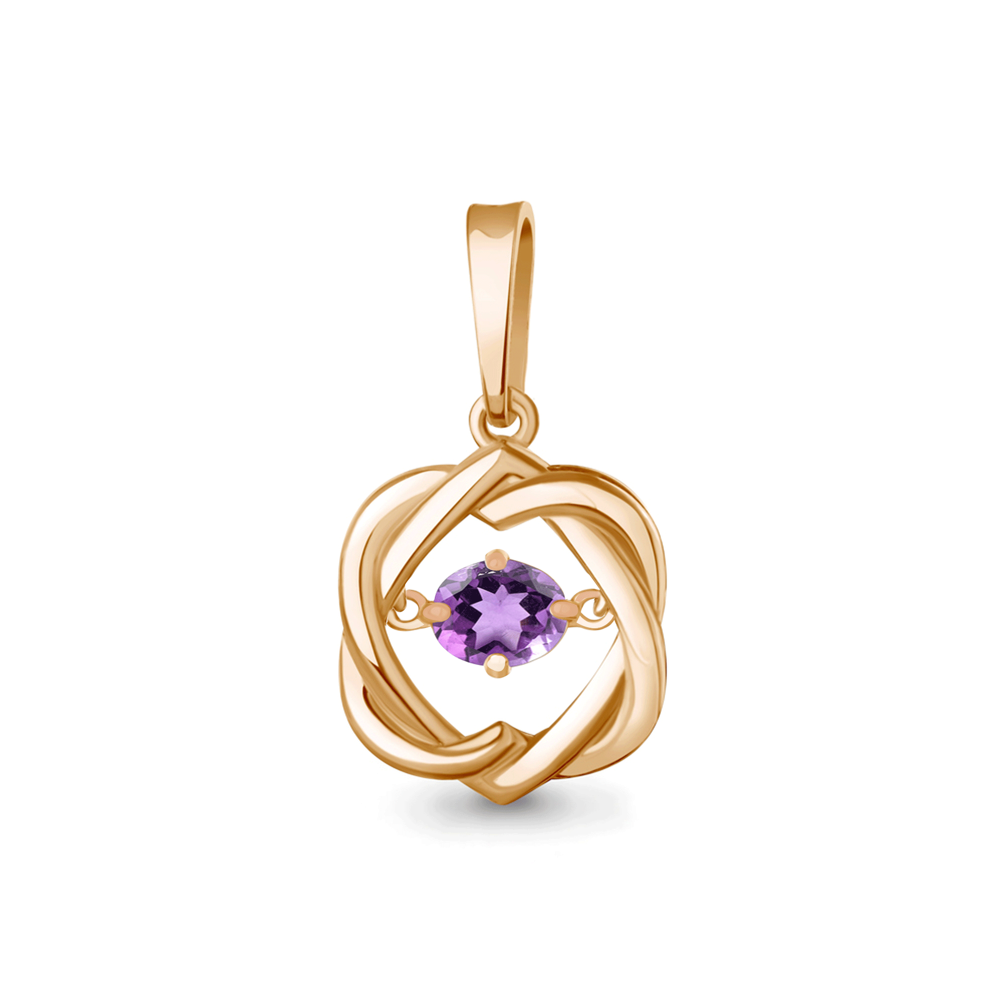 Подвеска Diamant online, серебро, 925 проба, золочение, аметист