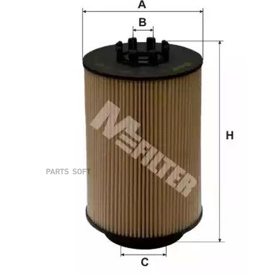 M-FILTER DE3106 DE 3106 фильтрующий элем. топл!(бп) 13/46x66/95x175 кольцом упл.\MAN TG-A/L/M D2066LF D0836LFL39-42