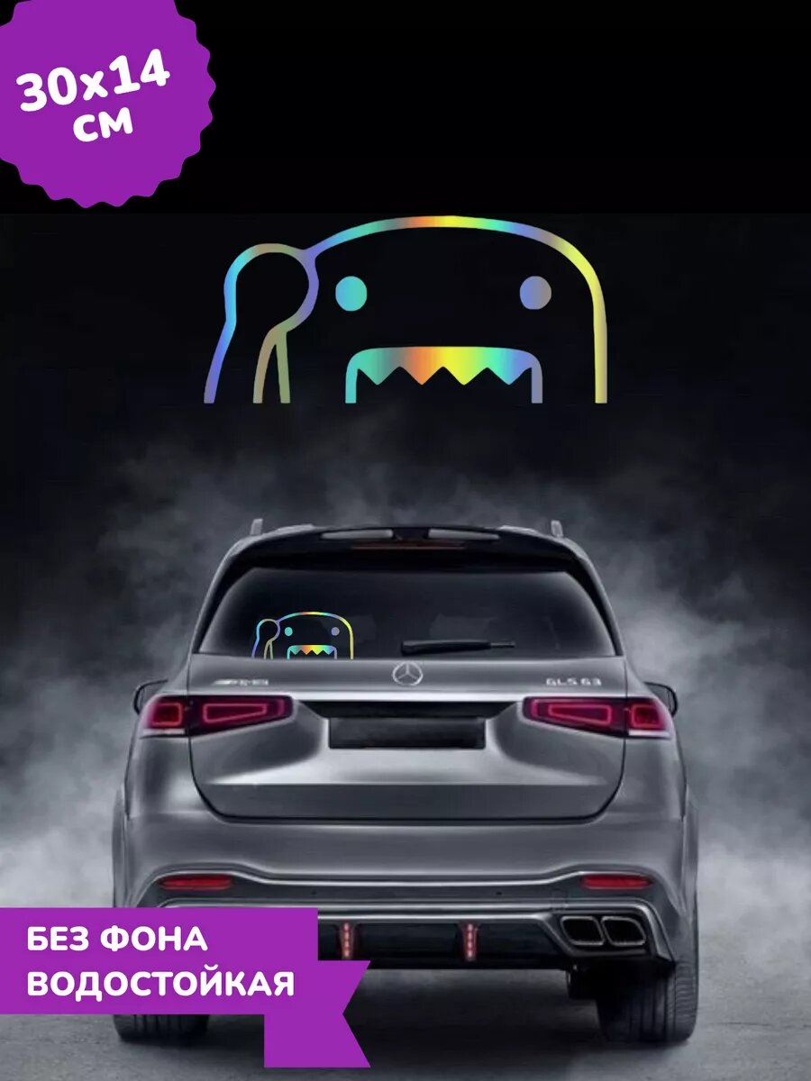 Наклейка на авто Domo Kun Домо-Кун JDM 3D Хром 30Х14 см