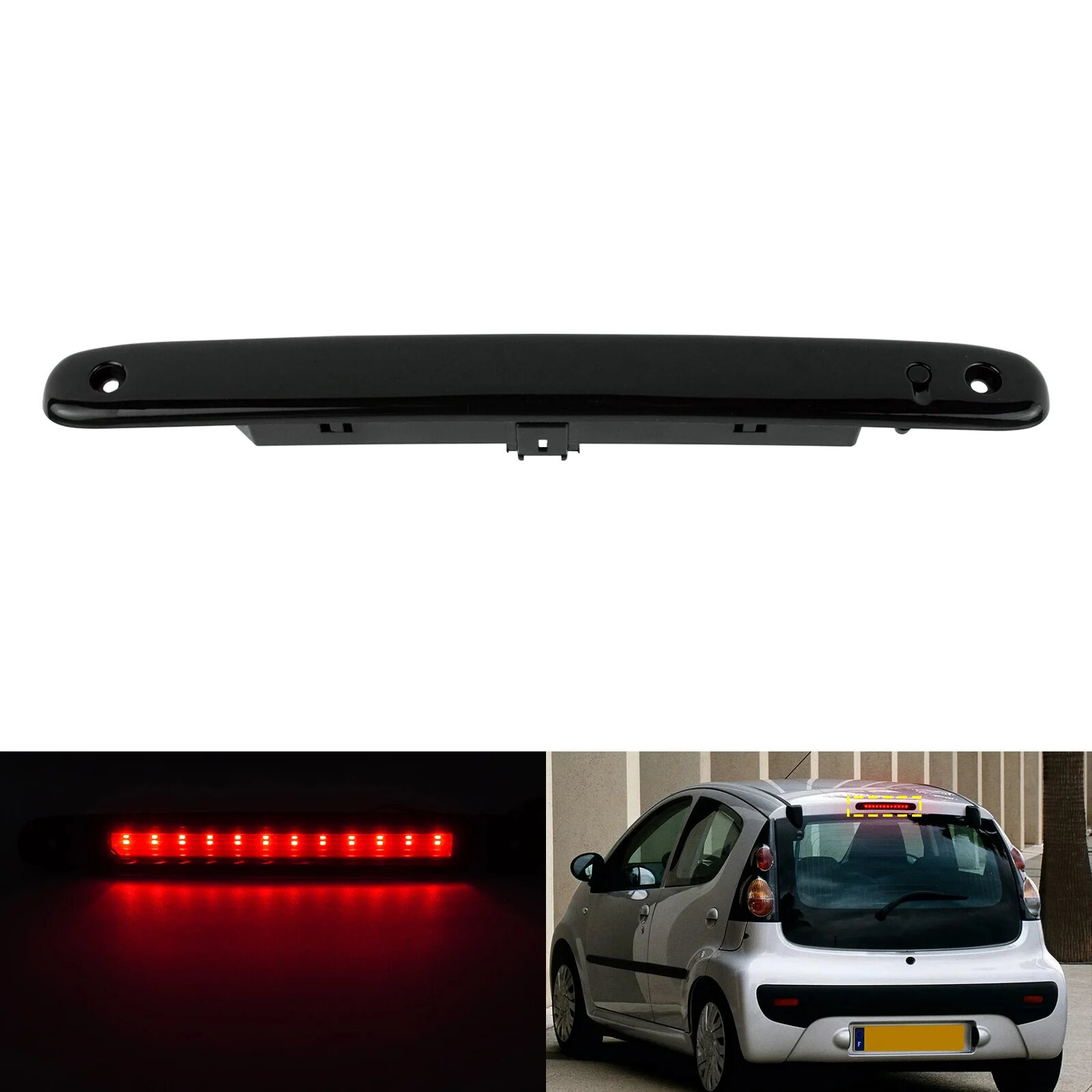 Для Citroen C1 Peugeot 107 05-14 черные линзы светодиодные 3-й стоп-сигнал высокого уровня