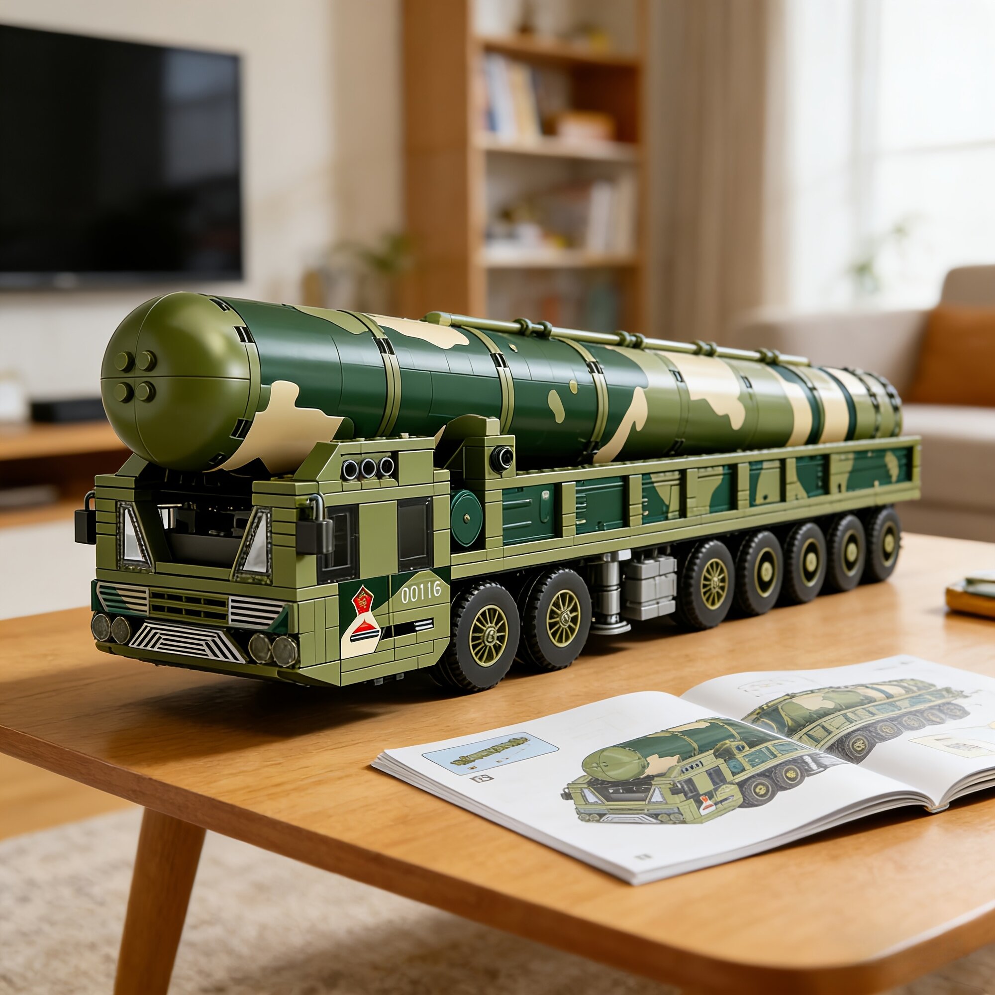 Конструктор-модель ракетной установки DF-41D, крупный набор для сборки из строительных блоков, игрушка для мальчиков