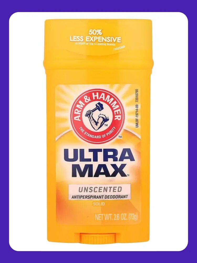 Arm & Hammer, UltraMax, твердый дезодорант для мужчин, без запаха, 73 г