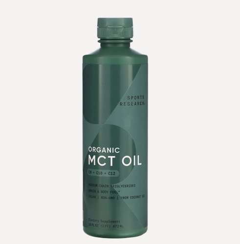 Изображение товара Sports Research, Органическое масло MCT, C8+C10+C12, Organic MCT Oil, без запаха, 473 мл