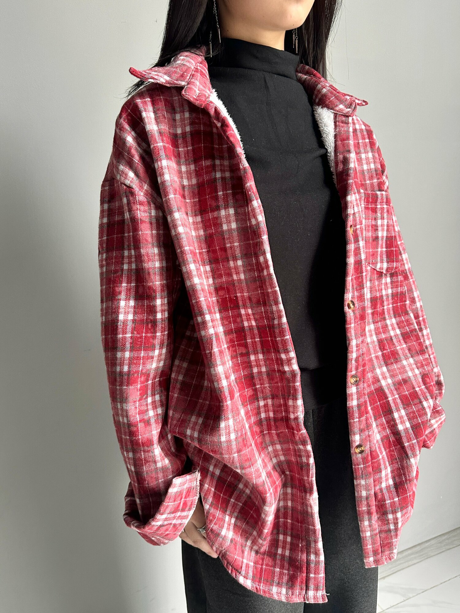 Рубашка INK Черный, синий, красный, размер Std, красный — фото 1