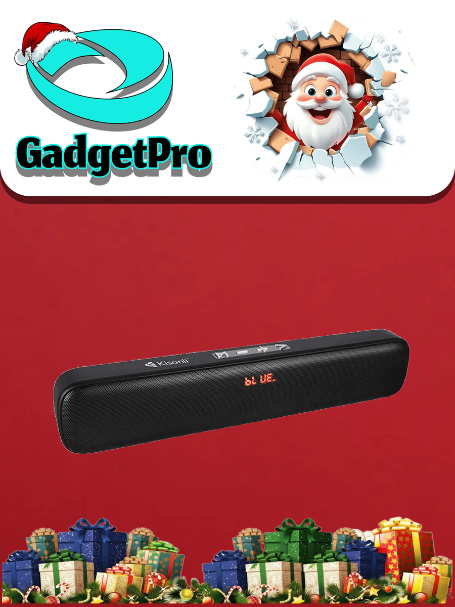 Мини колонка Kisonli S4 Bluetooth, с экраном: портативная, компактная и современная акустика