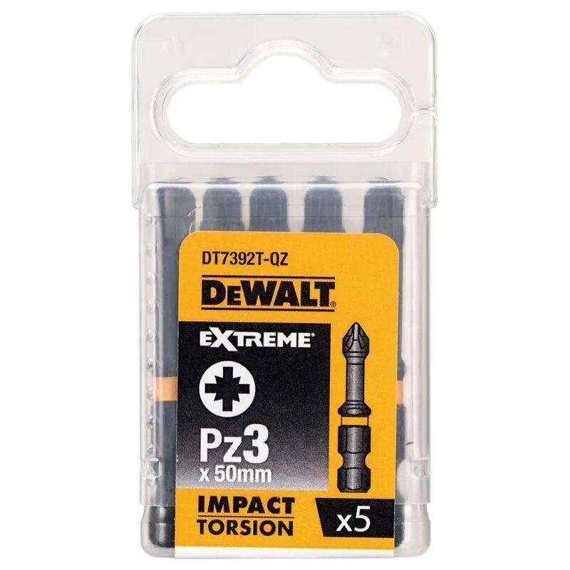 Биты ударные DEWALT "EXTREME" IMPACT TORSION PZ3 57мм 5шт. DT7392T-QZ