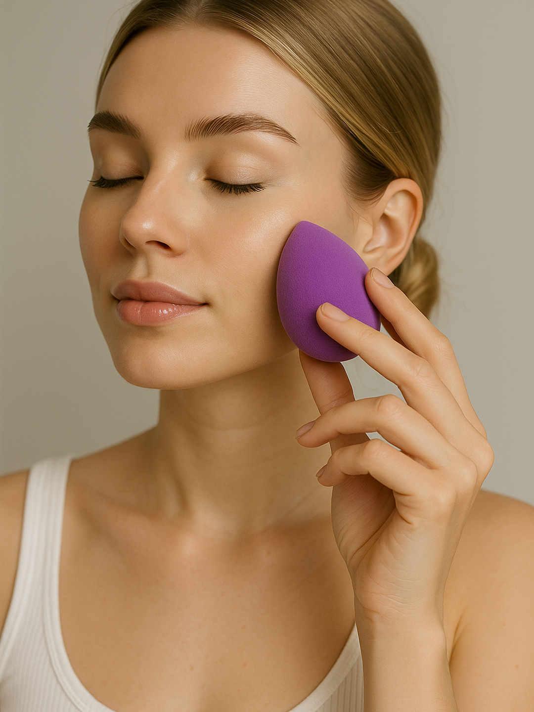 Спонжи для макияжа лица, увеличивающиеся в воде, 1 шт, 4 * 6 см, губка, фиолетовый