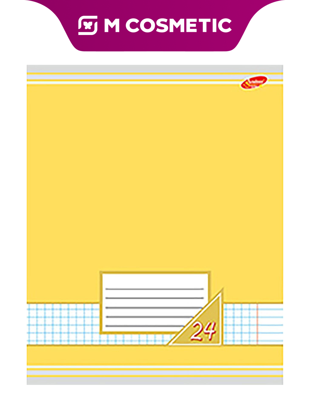 Тетрадь МакПейпер, ученическая, клетка, 24 листа, мягкая обложка, A5, желтая