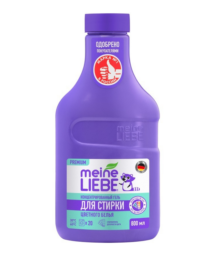 Гель Meine Liebe для стирки цветных тканей, концентрат, 800 мл