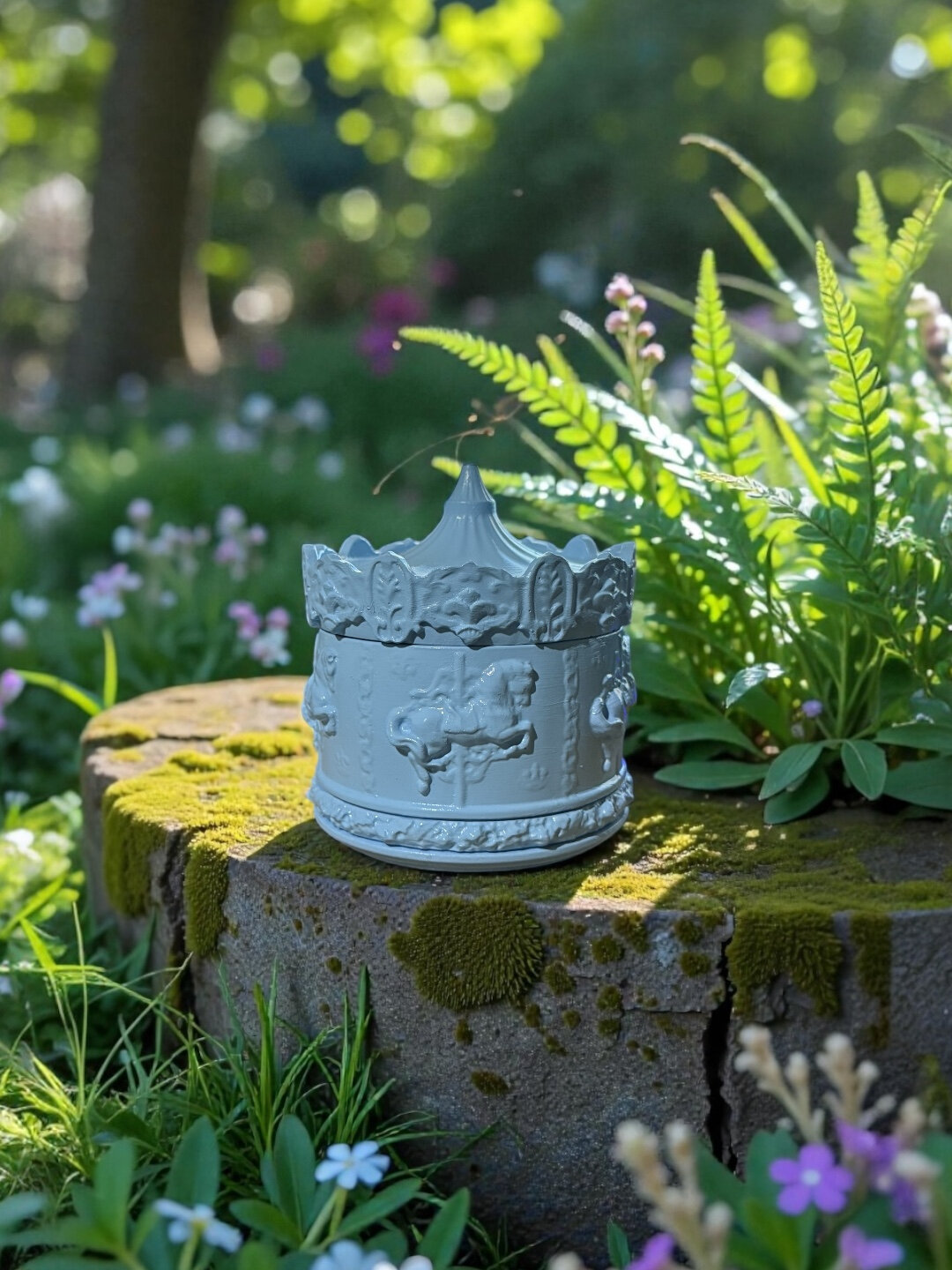 Свеча ароматная "Карусель", интерьерная, в гипсовой шкатулке