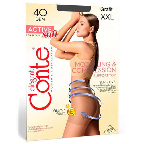 фото Колготки conte active soft, размер 6, серый