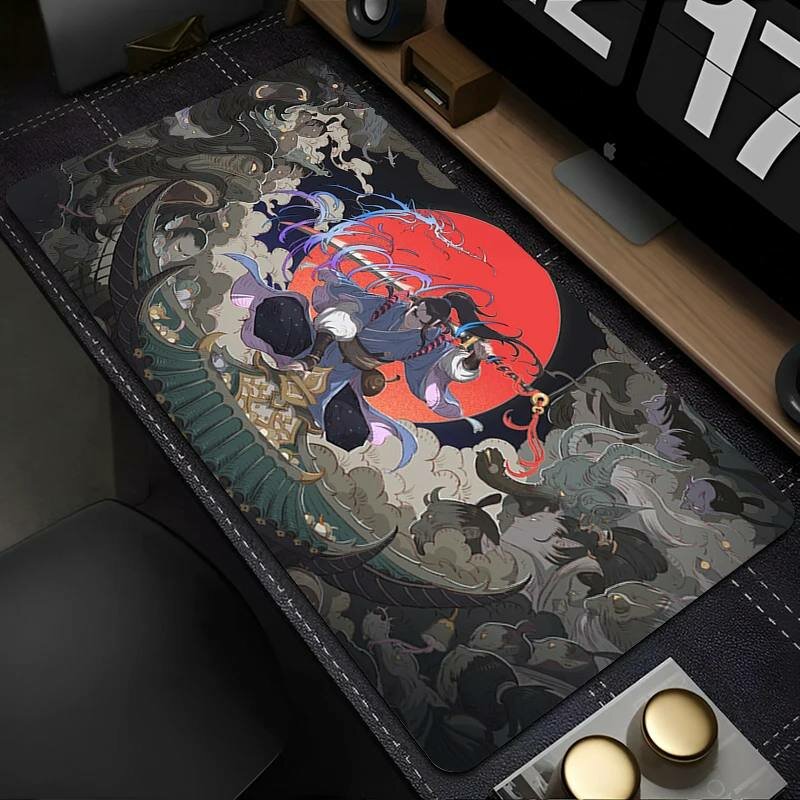 Игровой коврик, черный и розовый S размер, толщина 3 мм длинный