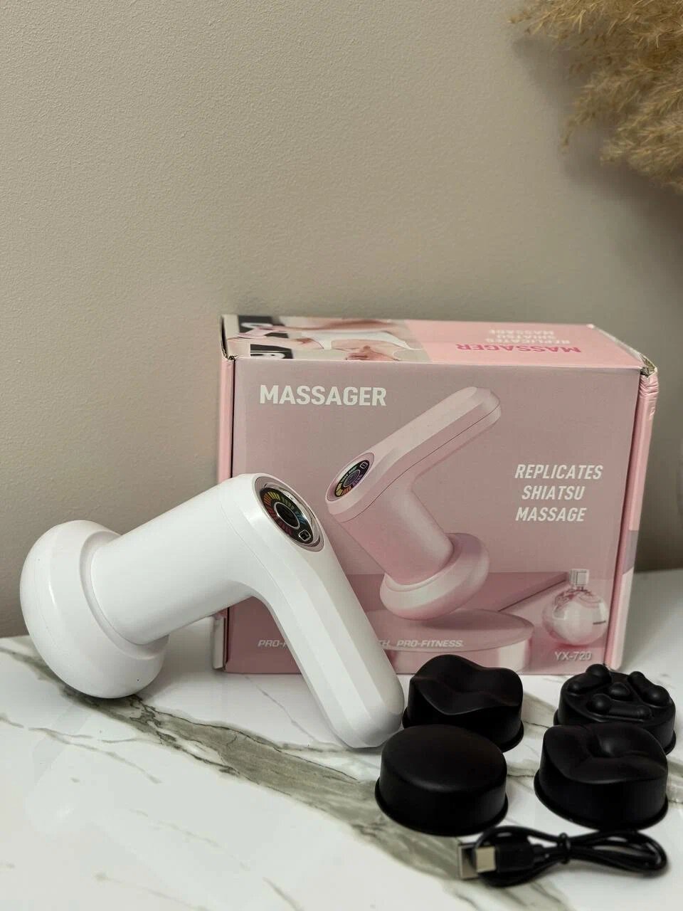 Массажный аппарат YX-720 для всего тела, механический. В черном, розовом, белом цветах