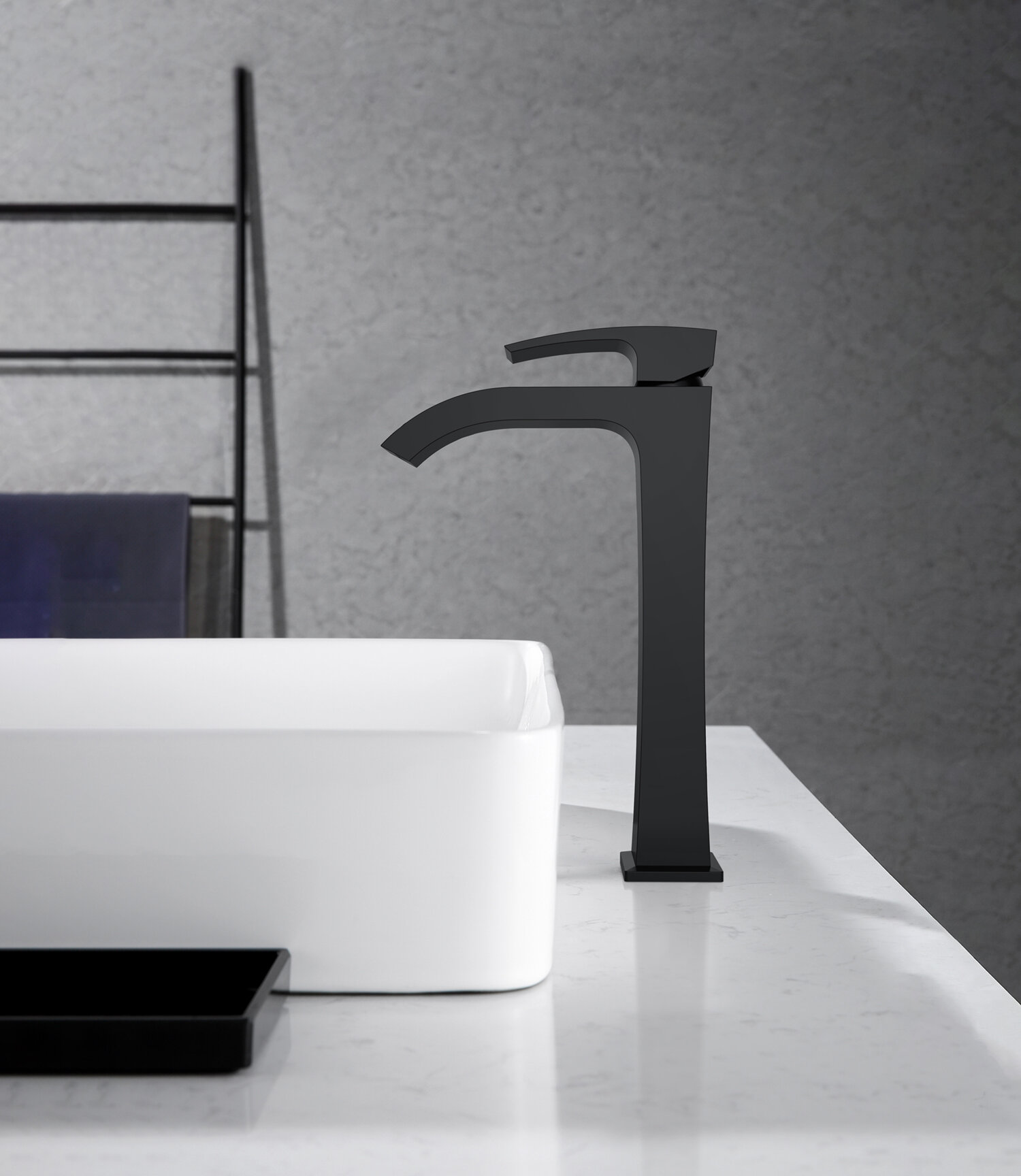 Смеситель для раковины (умывальника) высокий Gappo G1007-86 латунь, черный