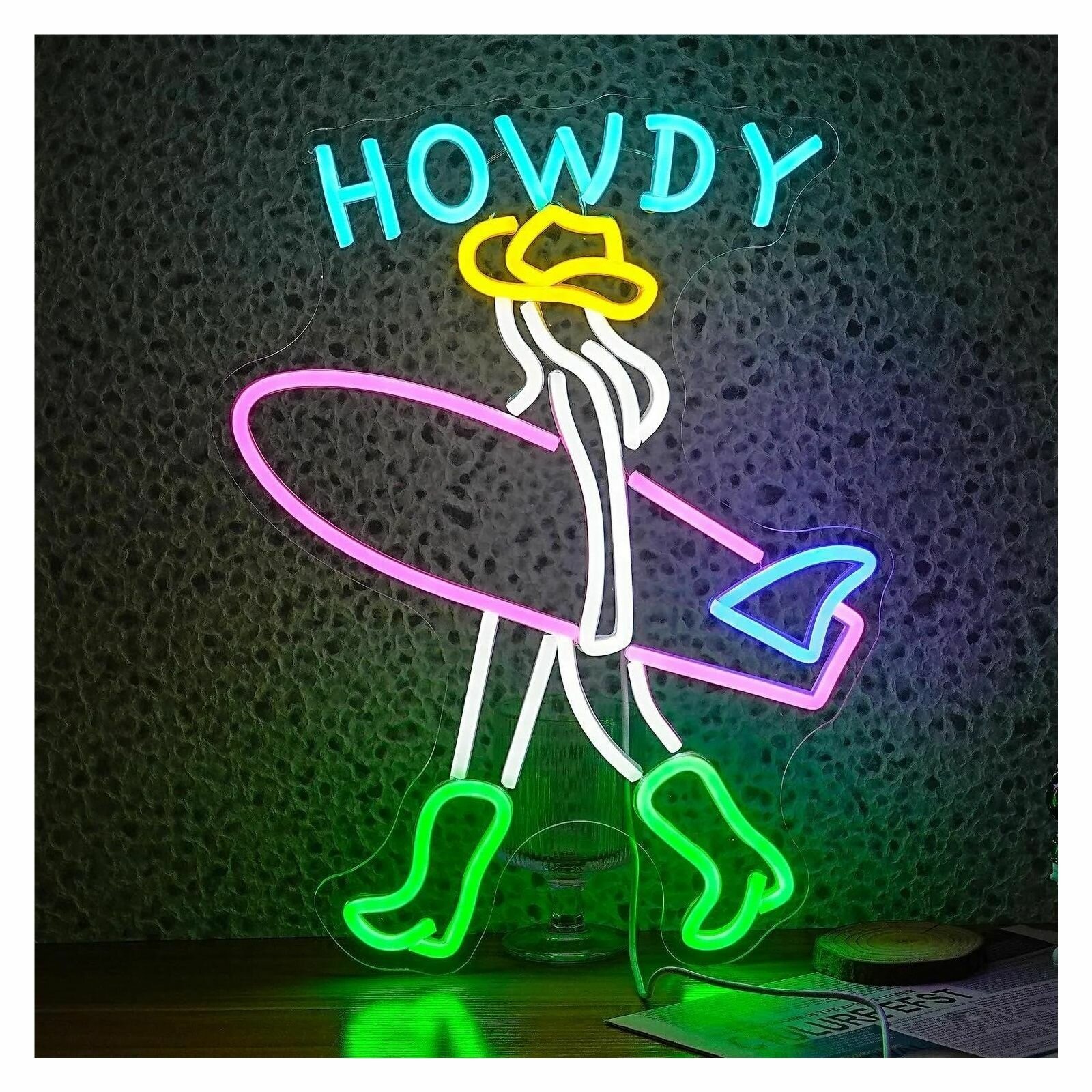 HOWDY Серферу Неоновая Вывеска 42смх32см
