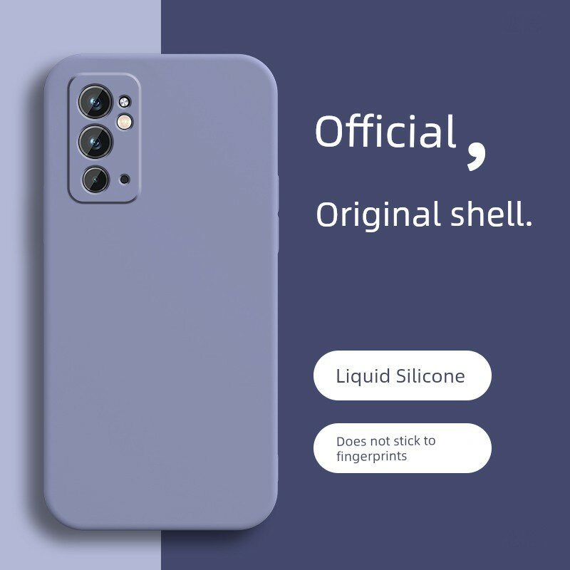 Жидкий силиконовый чехол для OnePlus 9 RT - Лавандовый серый без пленки