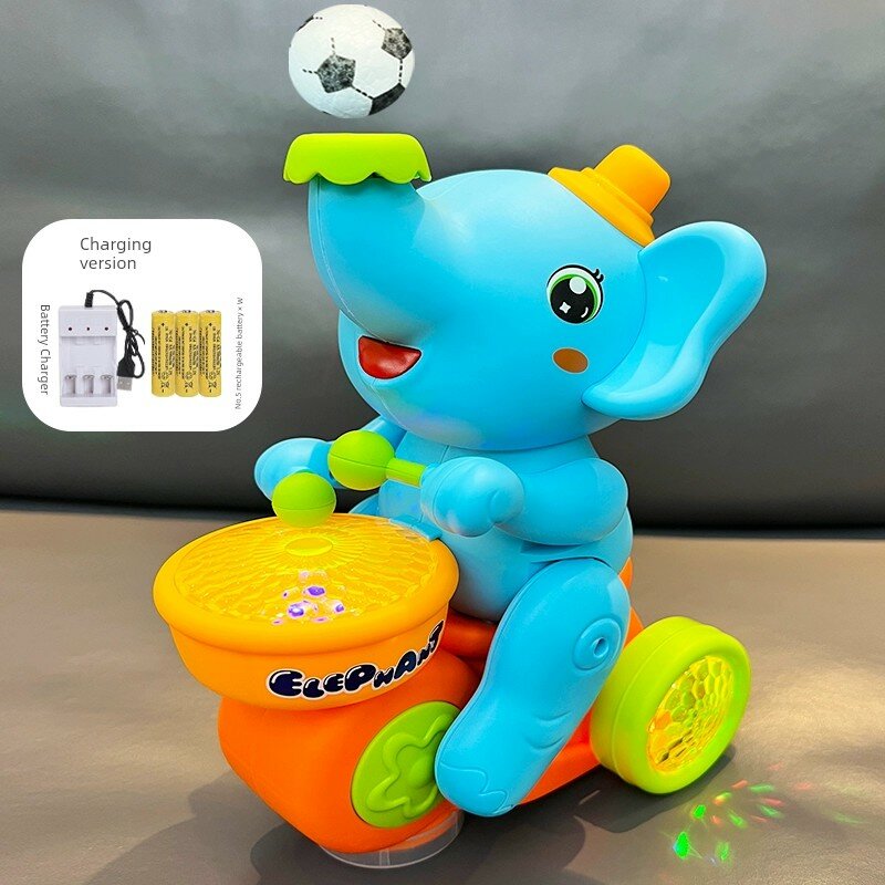 Музыкальная игрушка-слон-барабанчик с функцией зарядки для младенцев 0-12 месяцев, развивающая игра с музыкой