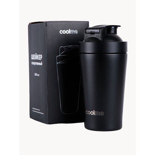 Шейкер FlexMe & Chakra, для протеина, металлический, черный, 800мл
