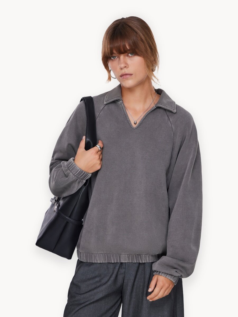 Свитшот MUTED из варёного хлопка, размер XXS-XS, , серый