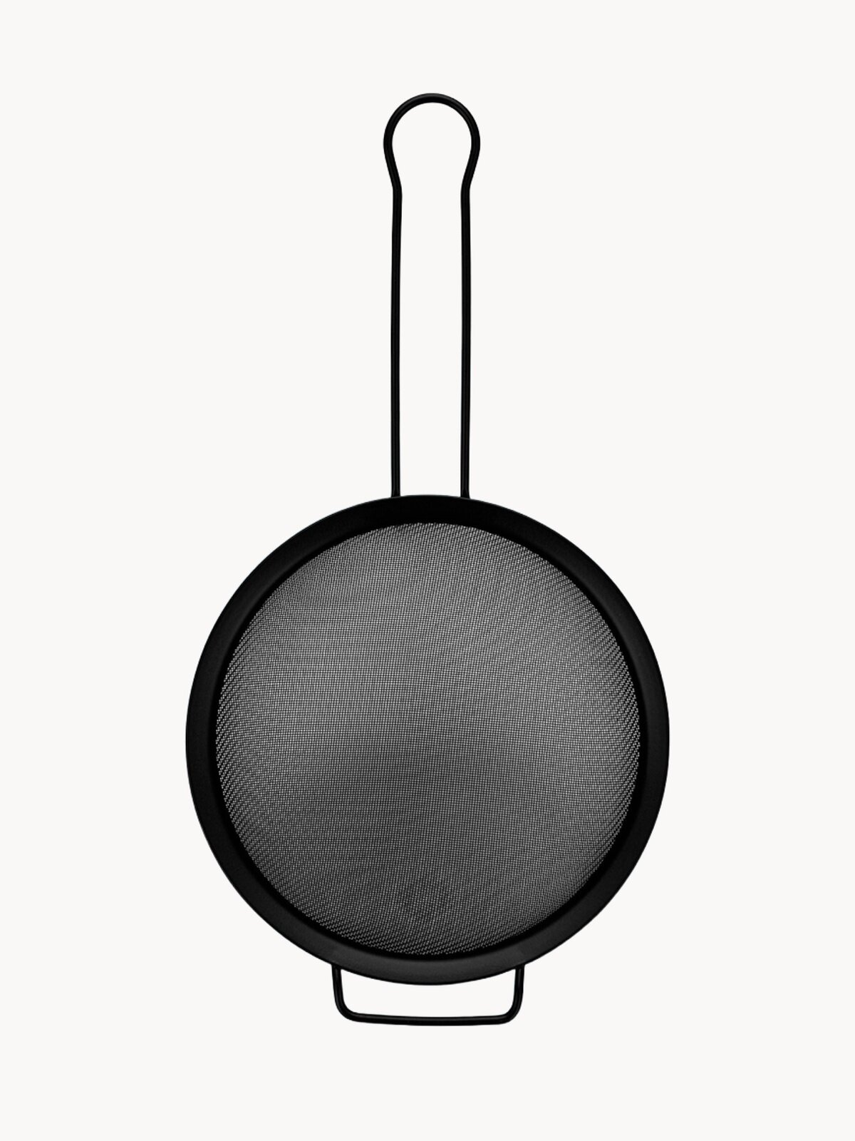 Сито металлическое черное с ручкой 20 см, нержавеющая сталь