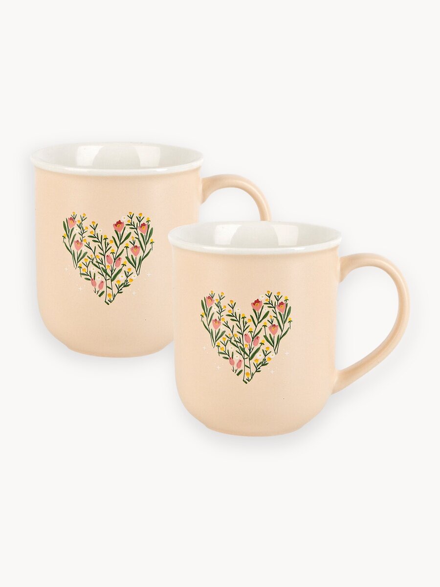 Набор фарфоровых кружек 2 шт "Floristry", 410 мл, 12,5х9х10 см, Nouvelle