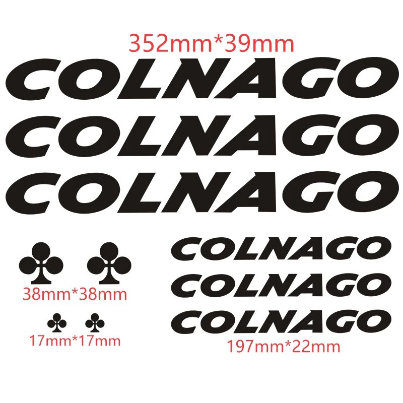Наклейки Colnago черные, 352x39 мм