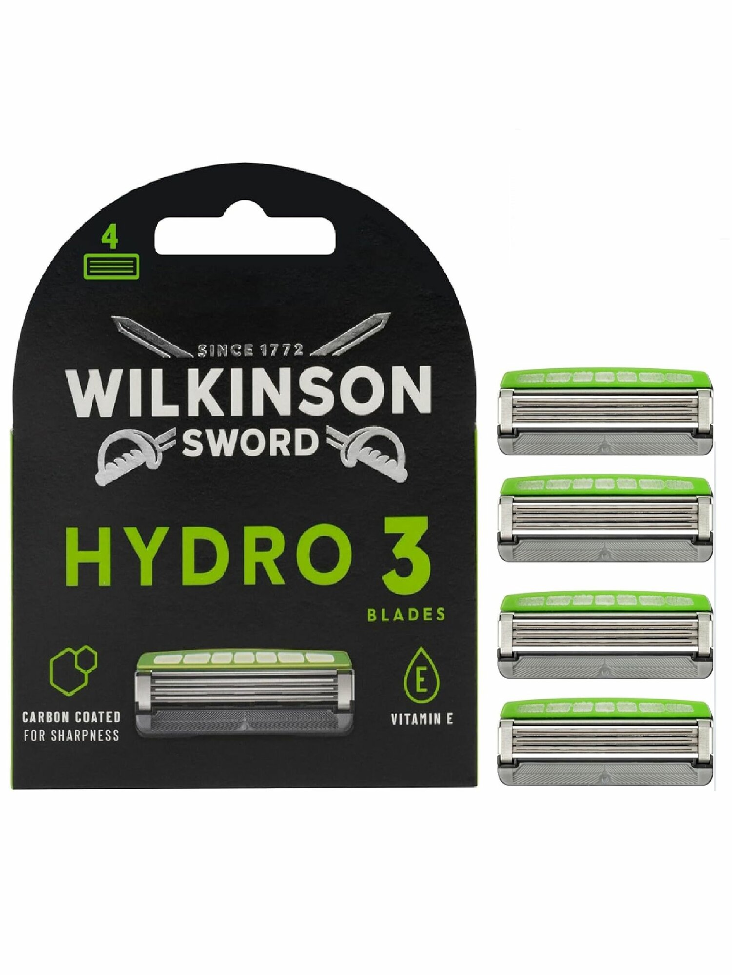 Сменные кассеты Wilkinson Sword Hydro 3 для бритв Гидро, 4 шт.