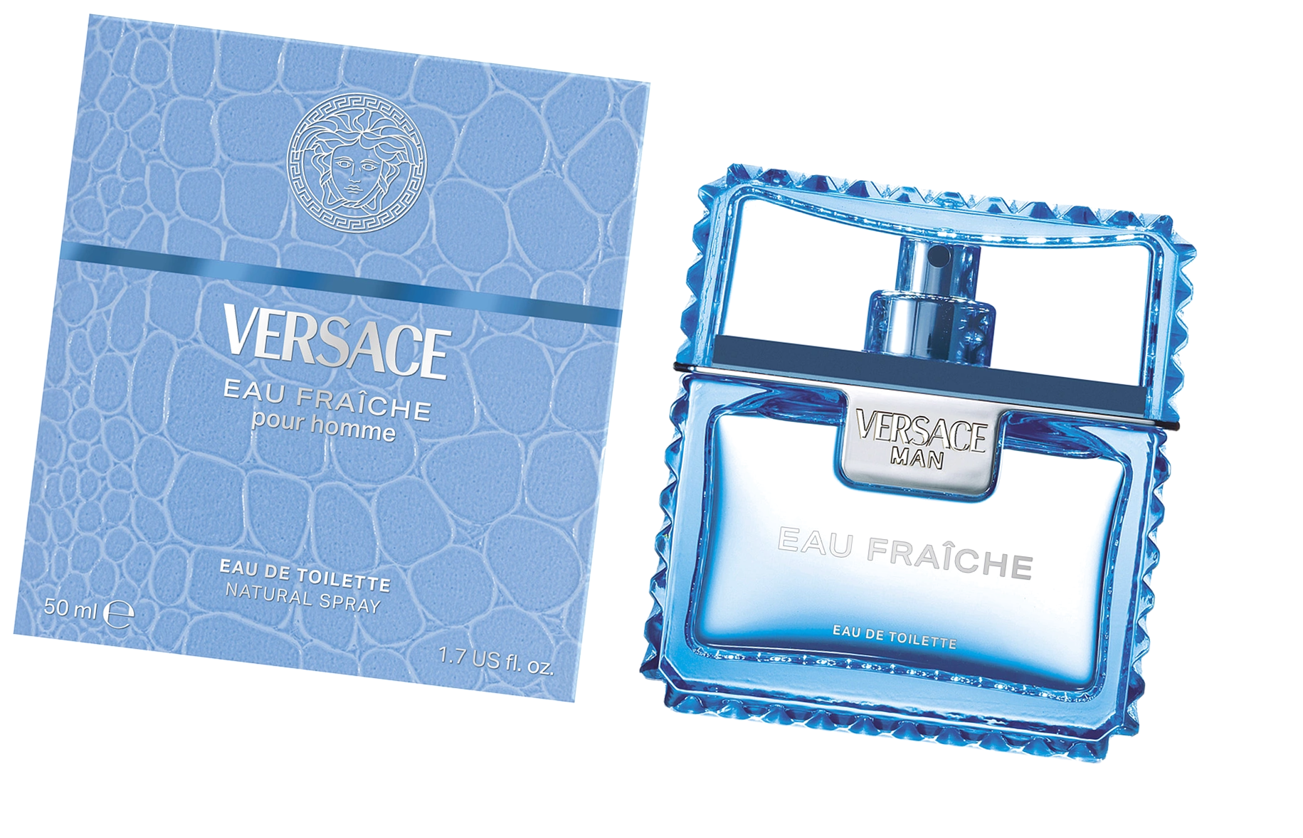 Versace Man Eau Fraiche мужские голубые духи 50 мл - Версаче Мен О Фреш туалетная вода
