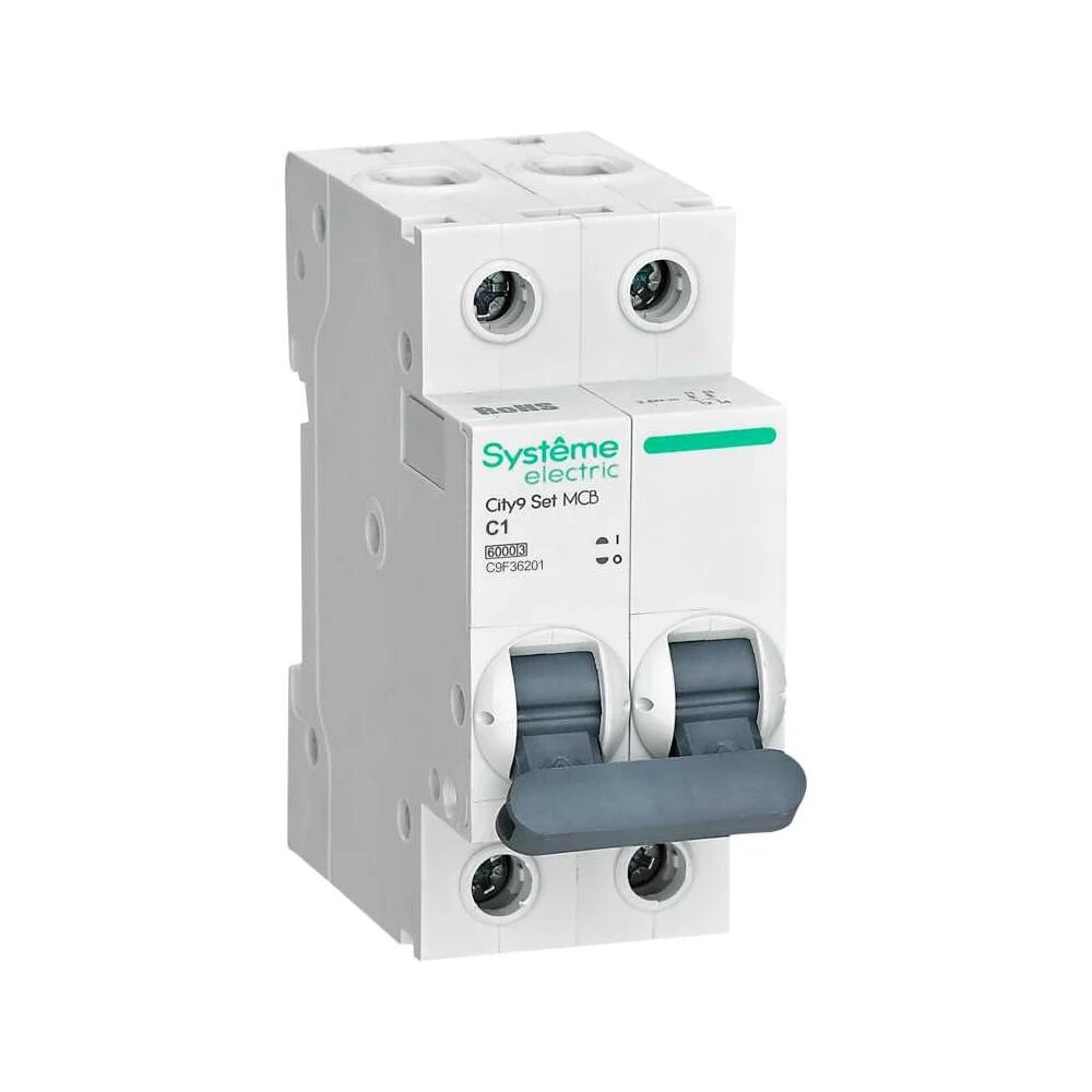 Systeme Electric Автоматический выключатель City9 Set, 2P, 1 А, 6 кА, характеристика C, C9F36201