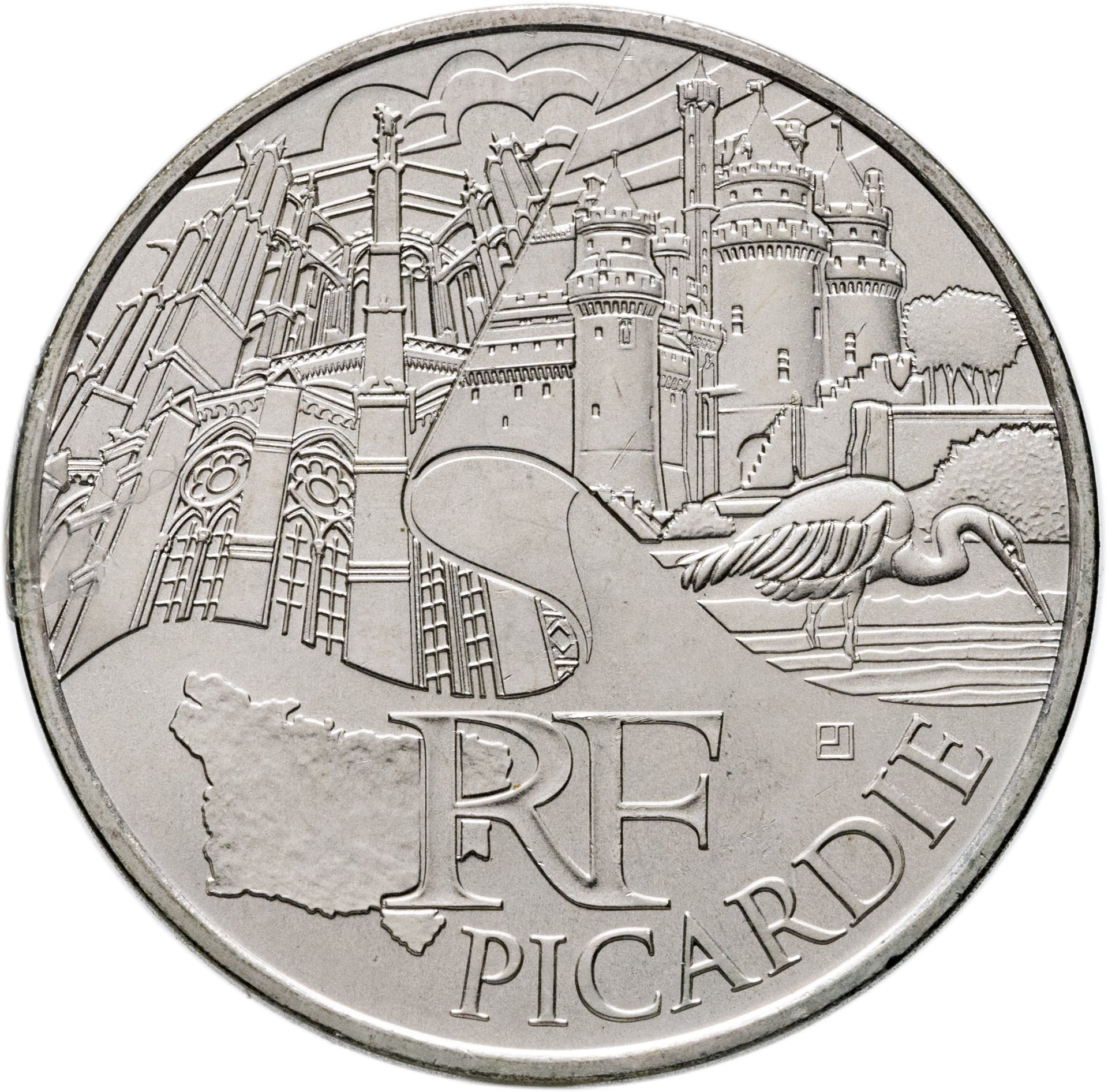Франция 10 евро 2011 "Регионы Франции - Пикардия", Серебро 500, в сохранности UNC