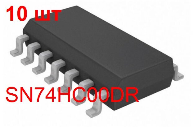 Микросхема 74HC00DR 10 шт. 4 элемента 2И-НЕ корпус SO-14