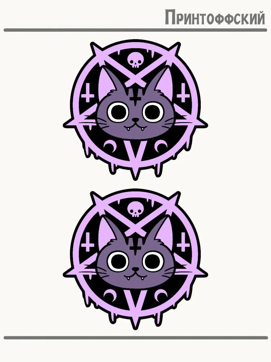2-е (Две) Термонаклейки кот nikury