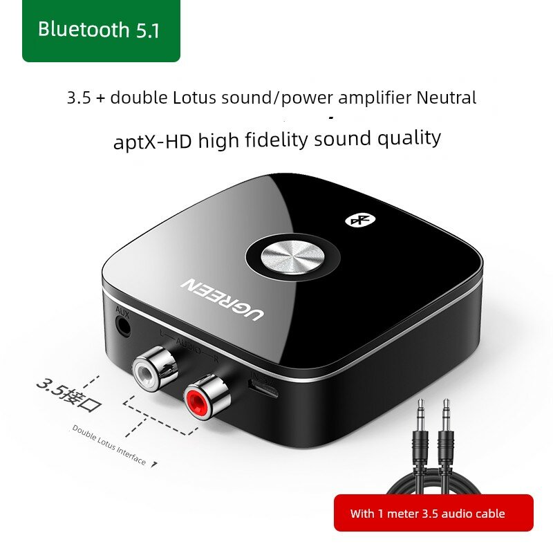 Bluetooth-приемник версии 5.1 с 3.5 мм разъемом и двойным RCA выходом, aptX HD для старых усилителей и колонок