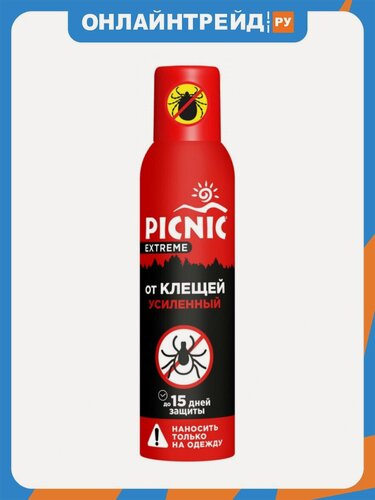 Изображение товара Аэрозоль Picnic Extreme от клещей, 150 мл