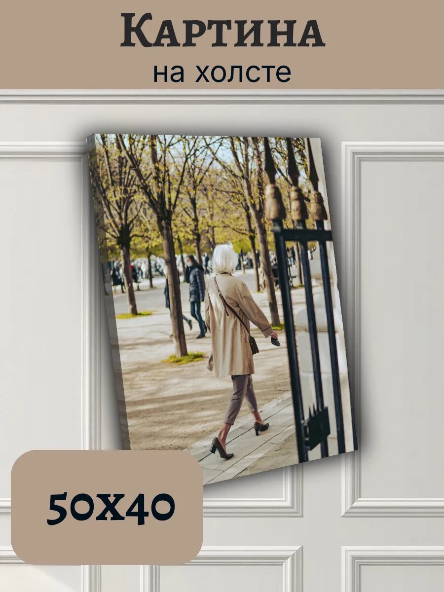 Картина Постер Франция France 40x50 Париж прогулка