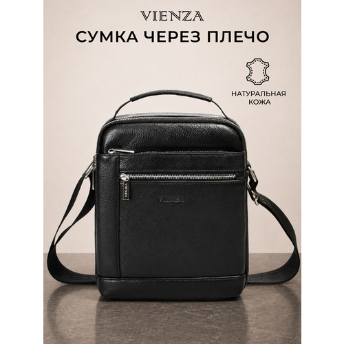 Сумка планшет VIENZA, фактура зернистая, black