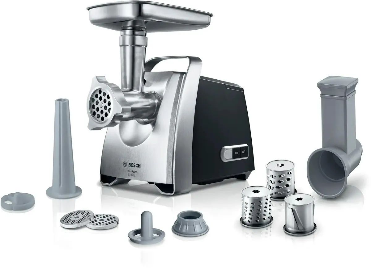 Мясорубка электрическая Bosch MFW68640, 800Вт, 4.3 кг/мин, черный, серебристый (MFW68640)