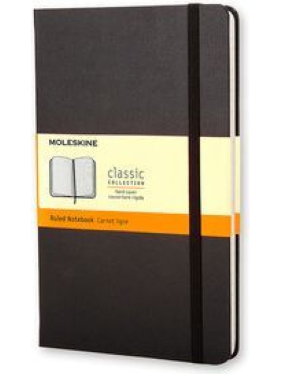 Блокнот Moleskine Classic черный, Large, 130х210мм, 240 стр, в линейку, твердая обложка