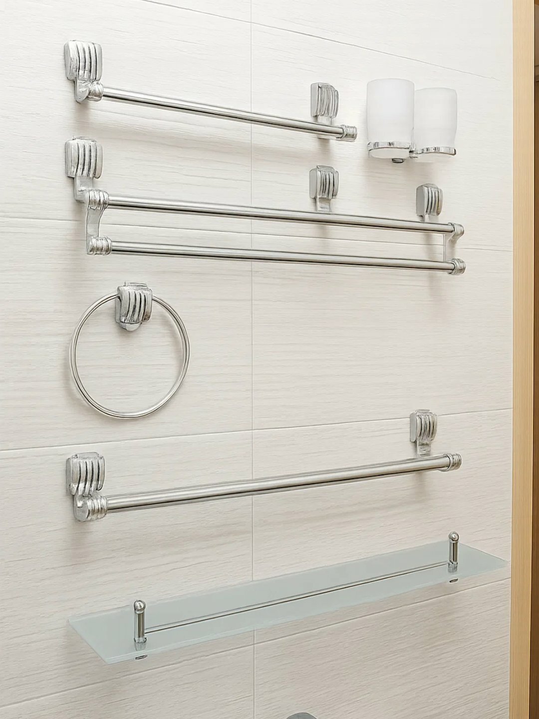 Набор аксессуаров для ванной комнаты RONAS 2900 из нержавеющей стали, хром