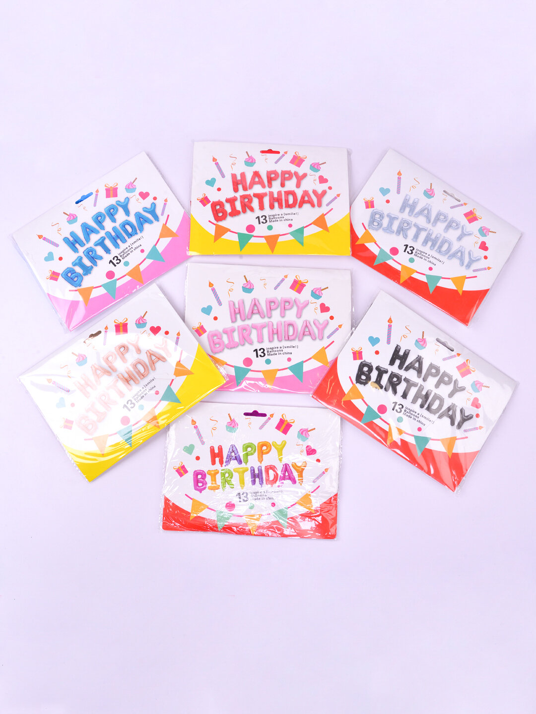 Воздушные шары Happy Birthday, синий цвет, украшение для дня рождения — фото 1