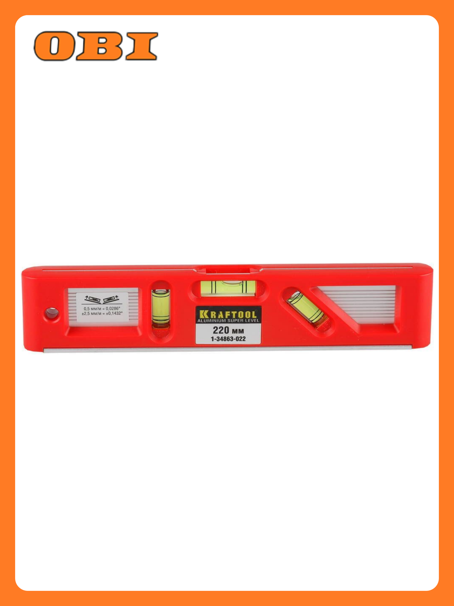 Уровень KRAFTOOL коробчатый магнитный фрезерованная грань 220мм