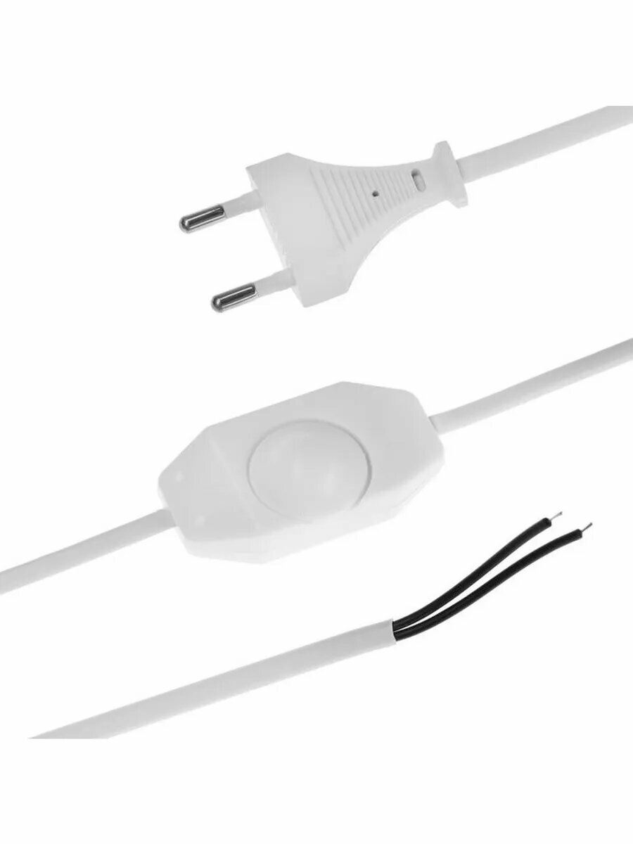 Шнур сетевой с диммером для бра 100 Вт 15 м белый