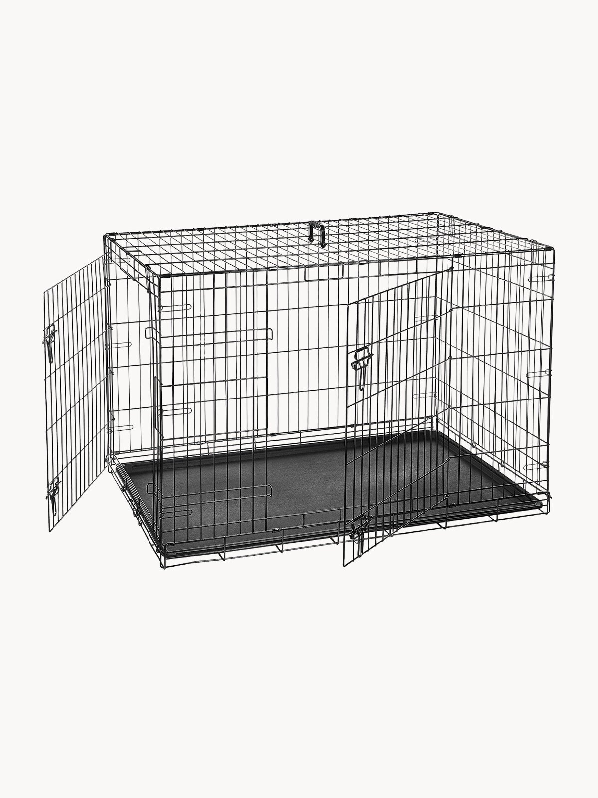 Клетка для собак №5 (2 двери) LEO FACTORY 106x68x72 см черная