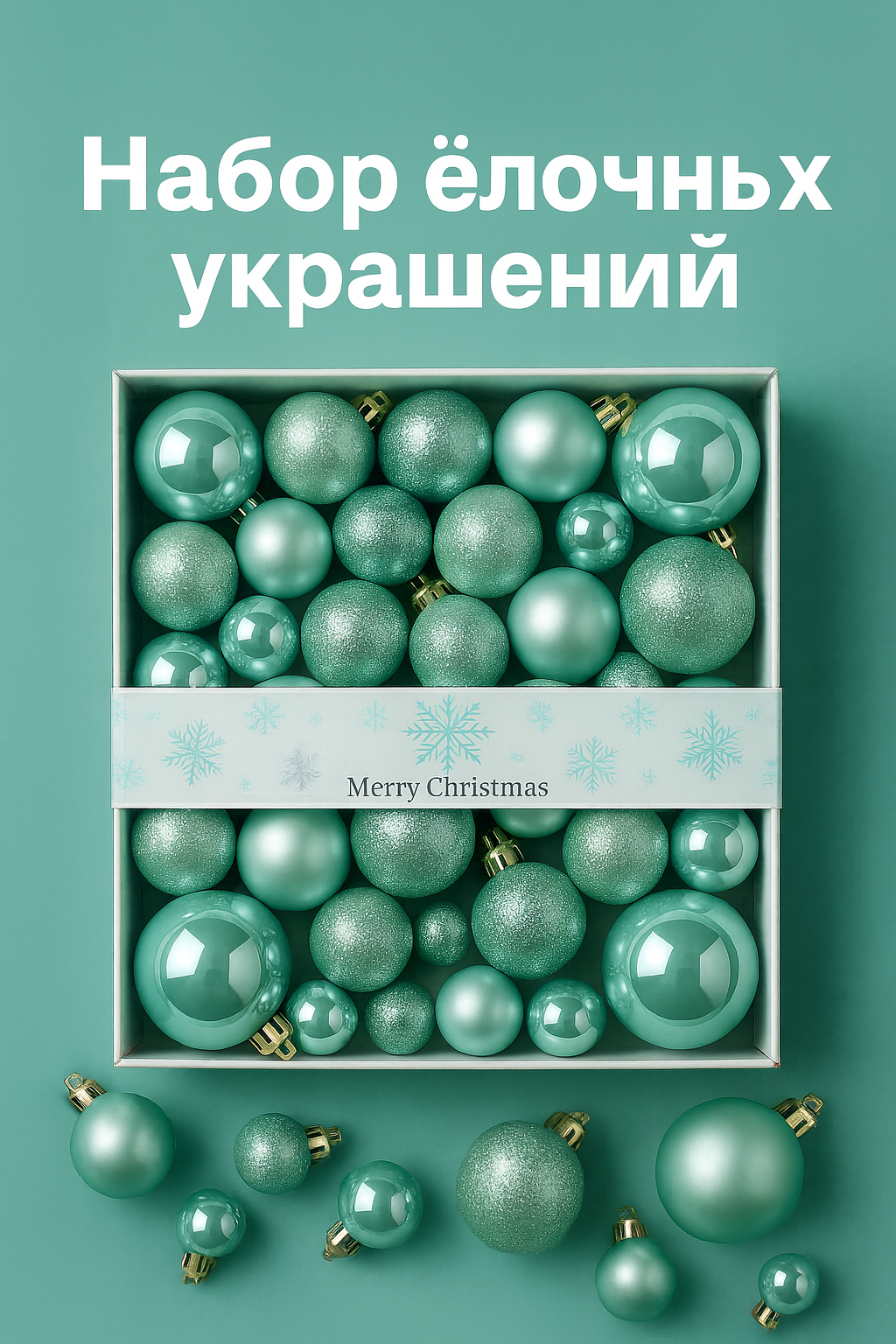 Набор ёлочных украшений, 44 штуки, 3 размера, для ёлки и интерьера