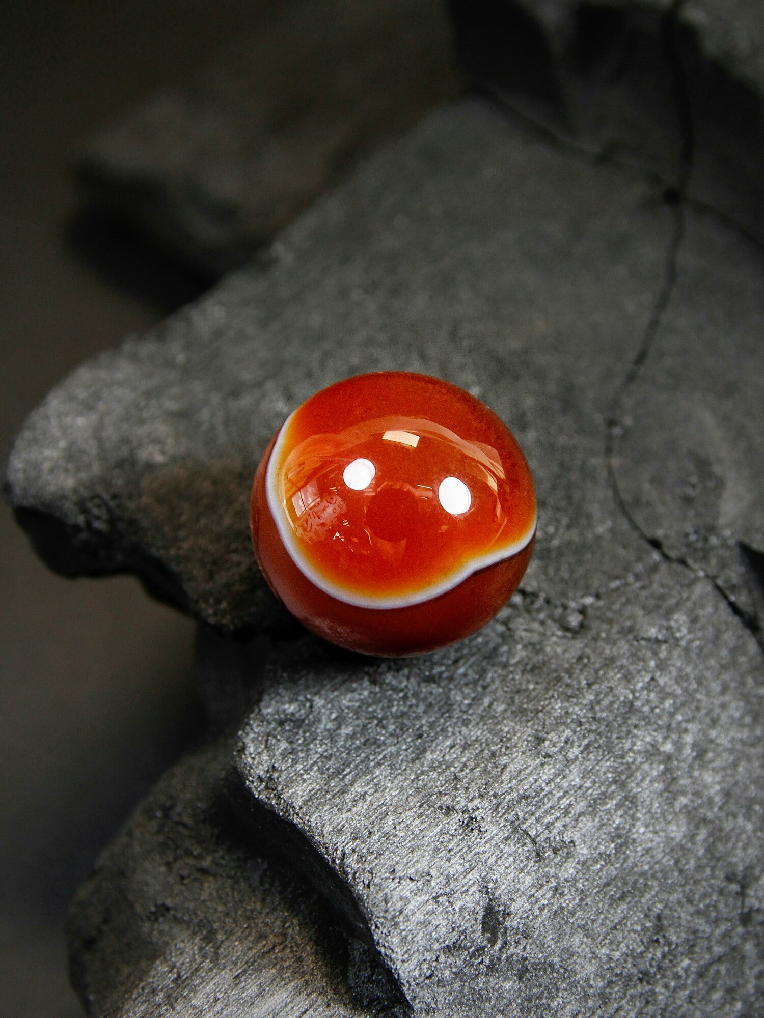 Сердолик - шар, диаметр 20 мм - натуральный камень, самоцвет для декора, интерьера и коллекции